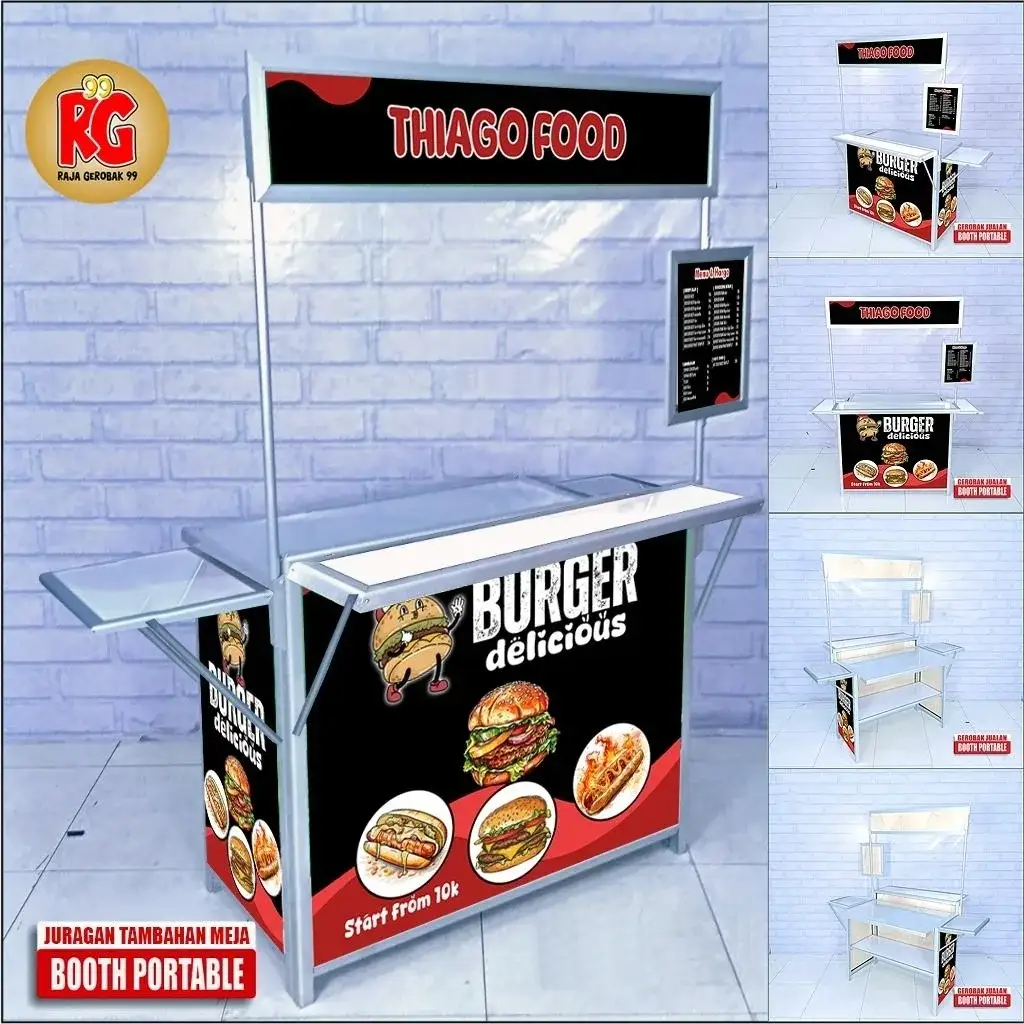Booth Portable Meja Lipat Gerobak Lipat Almunium Praktis Murah Raja Gerobak 99 Gresik Surabaya (MDS)
