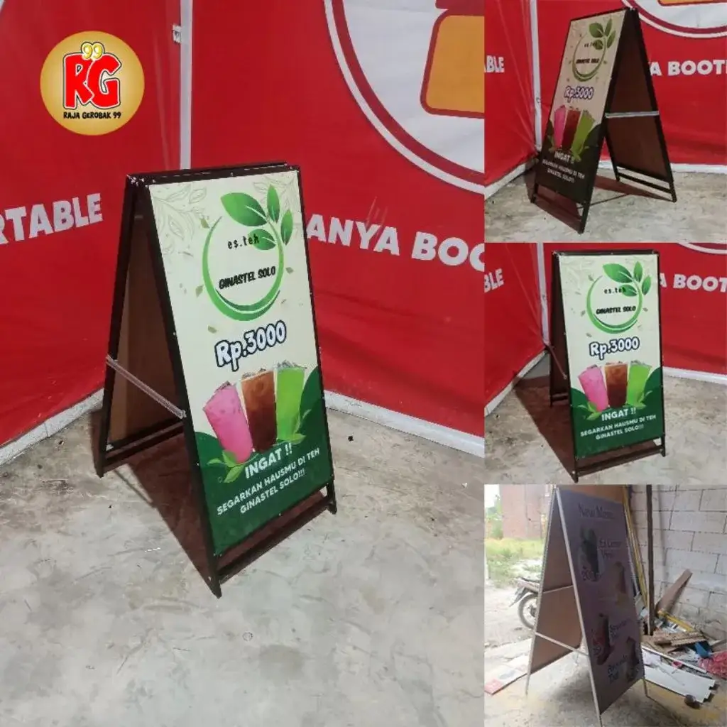 PAPAN PROMOSI SEGITIGA LIPAT PAPAN BANNER