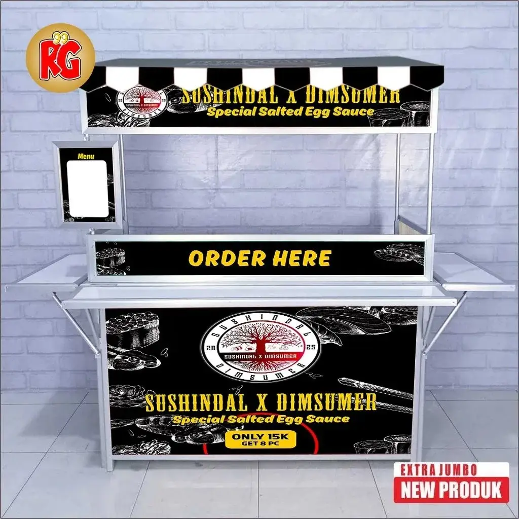 Booth portable komplit gerobak jualan murah berkualitas raja gerobak 99 gresik (MLL)