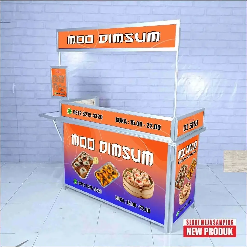 Booth portable gerobak lipat meja lipat jualan standart meja samping raja gerobak 99 gresik surabaya (MLMS)